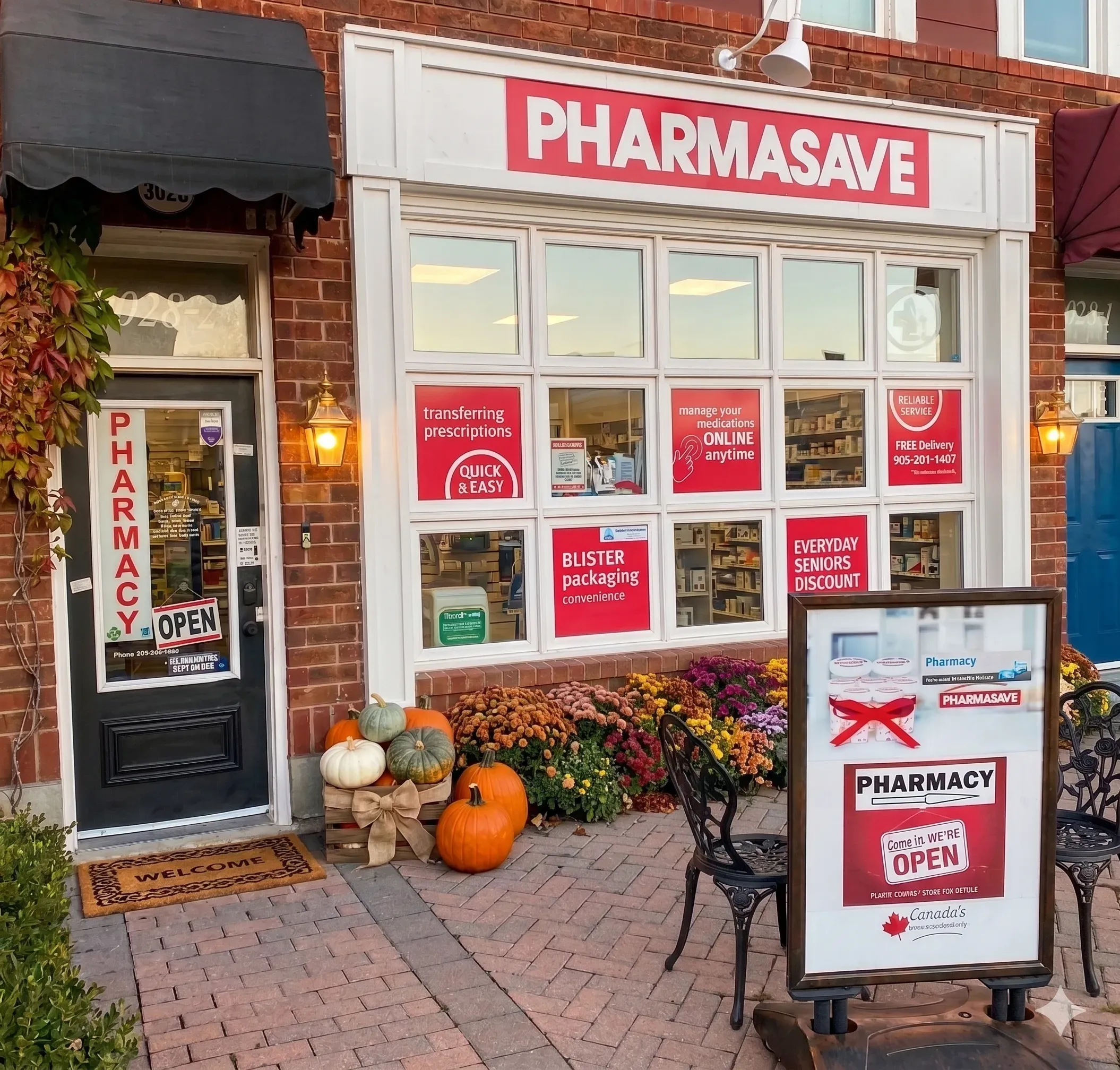 2 Care Pharmacy storefront at 2-3028 Bur Oak Ave